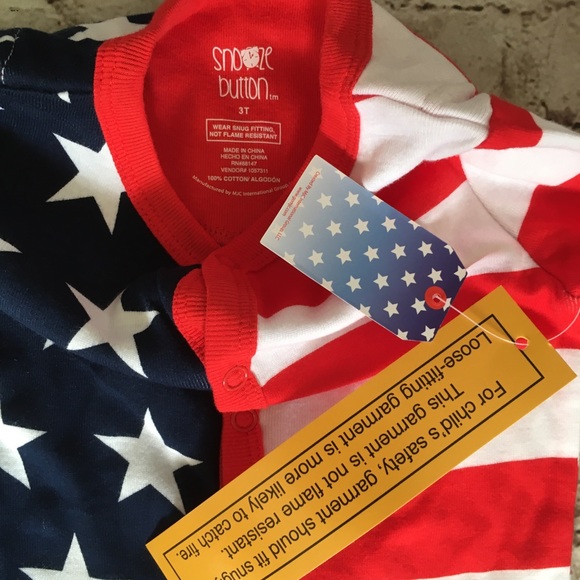 NWT Snooze button stars & stripes pajamas 3T. - Picture 7 of 8